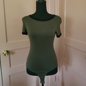 Forever 21 Olive Green Tee Bodysuit